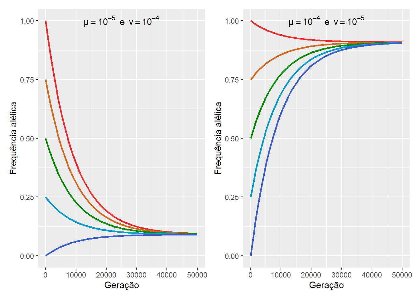 Na ausência de outras forças evolutivas, todas as populações sofrendo efeito de mutações reversíveis tenderão a um estado de equilíbrio.