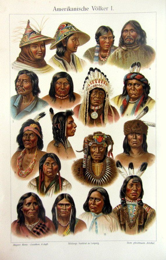 Índios sul e centro-americanos colonizaram essas áreas a partir do norte desde a Sibéria, até o final da última Idade do Gelo. A maioria dessas pessoas descende de um pequeno grupo de fundadores intimamente relacionado, e são em quase totalidade pertencentes ao tipo sanguíneo O+. Retirado de Meyers Großes Konversations, Lexikon 6, Auflage.